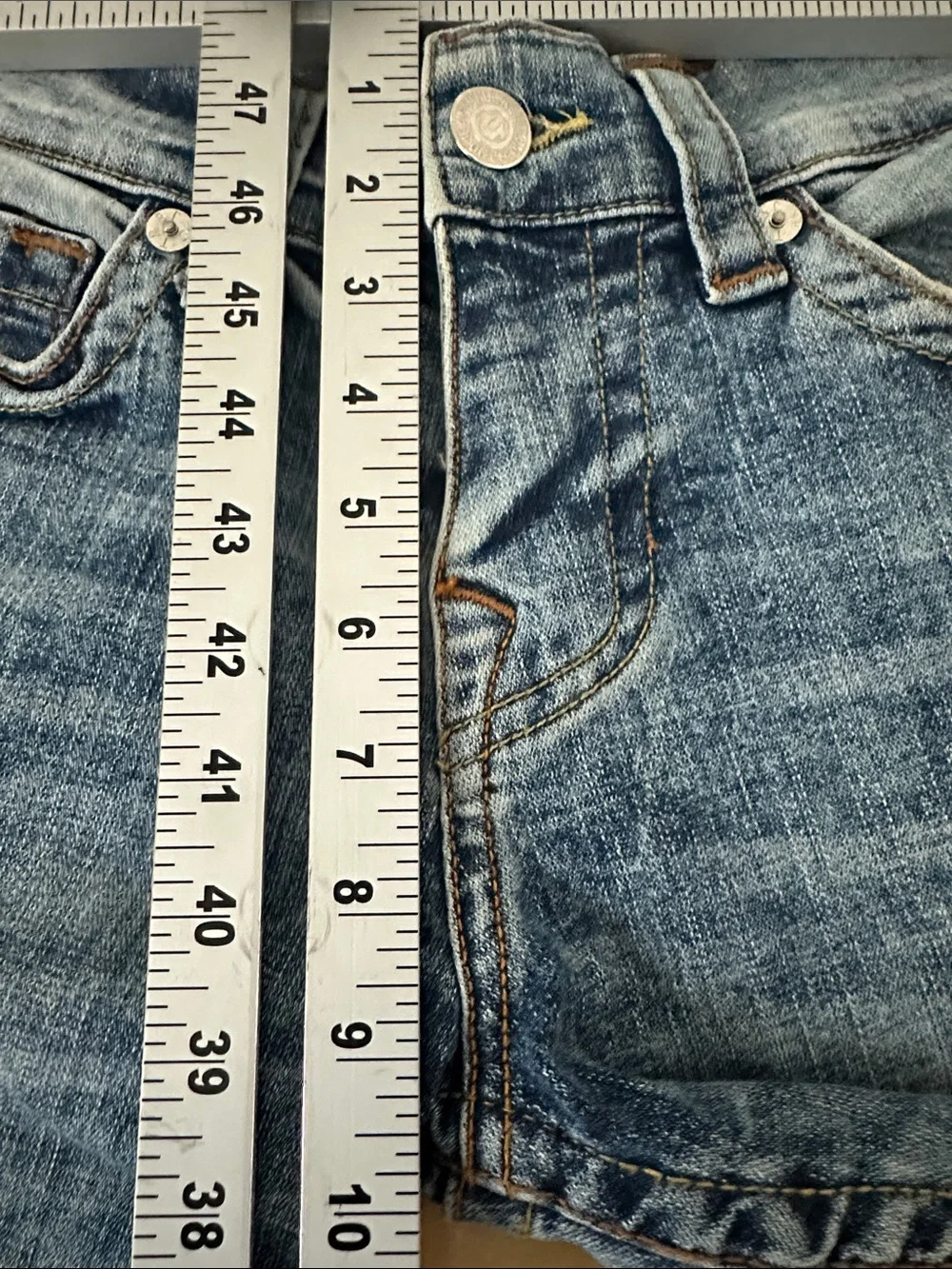 True Religion Geno Relaxed Slim Jeans Blue Medium Wash No Flap Size 27 Men's